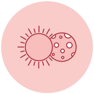 Ay ve güneş. Web simgesi vektör illüstrasyonu