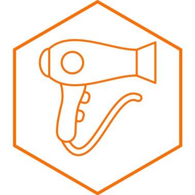 Saç kurutma makinesi ikonu. vektör illüstrasyonu