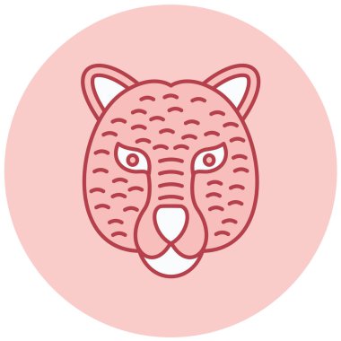 Kaplan suratlı, vektör illüstrasyonlu