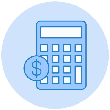 hesap makinesi düz simgesi, vektör illüstrasyonu