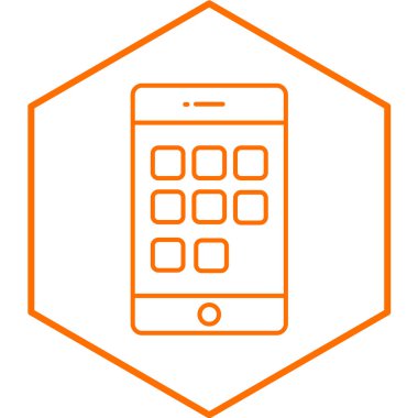 Cep telefonu simgesi, vektör illüstrasyonu