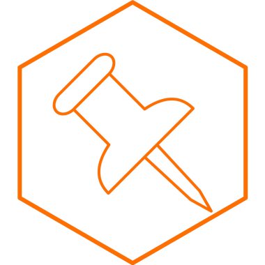 İğne simgesine bas. vektör illüstrasyonu