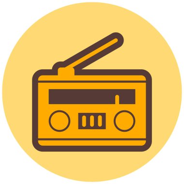 Radyo. Web simgesi basit illüstrasyon