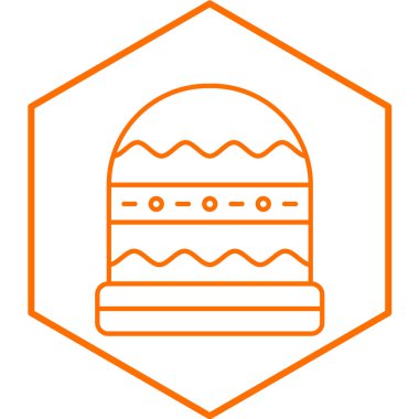 Kış şapkası ikonu. Web için pasta vektör simgelerinin özet çizimi