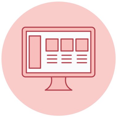 Bilgisayar. Web simgesi basit illüstrasyon