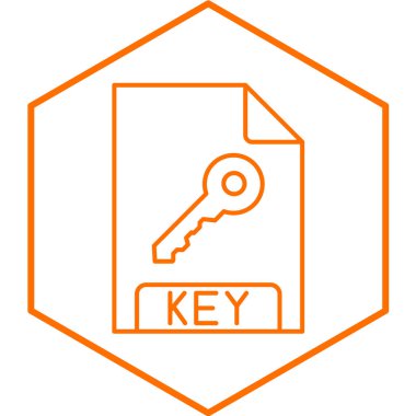 KEY dosya basit simgesi, vektör illüstrasyonu