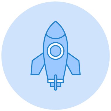 Roket. Web simgesi basit illüstrasyon