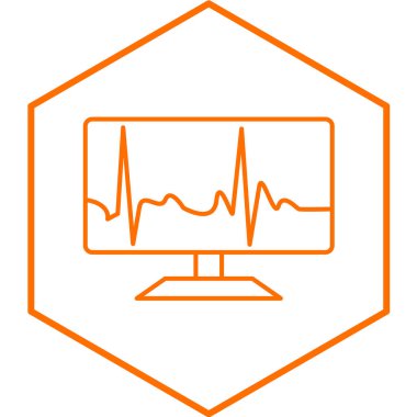 Nabız basit simgesi, vektör illüstrasyonu