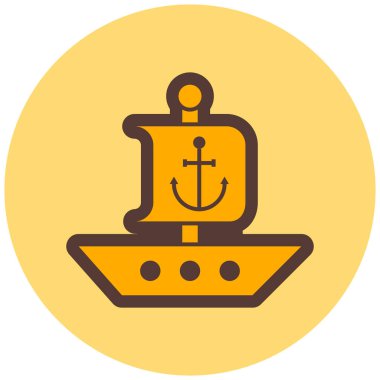 Gemi. Web simgesi basit illüstrasyon