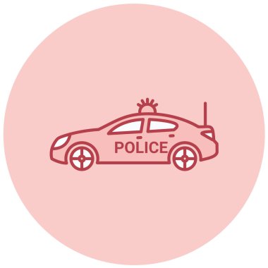polis arabası ikon vektör illüstrasyonu