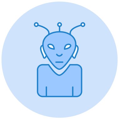 Uzaylı düz simge vektör çizimi