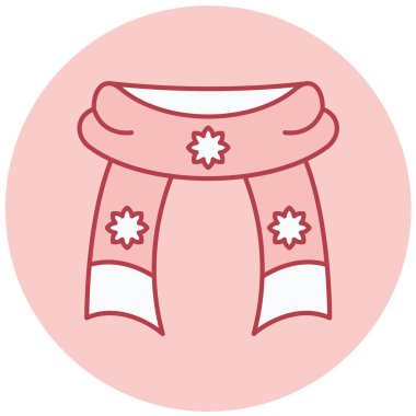 eşarp simgesi, asgari vektör illüstrasyonu