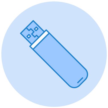 USB flash disk simgesi. vektör illüstrasyonu