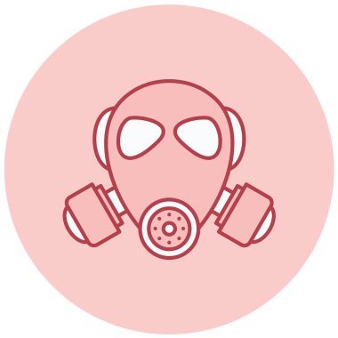 Gaz maskesi. Basit resimleme