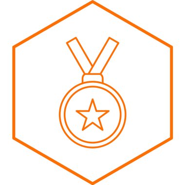 Madalya ikonu. Ödül sembolü düz tasarım biçimi.