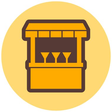 Yiyecek ve içecek ikonunun vektör illüstrasyonu