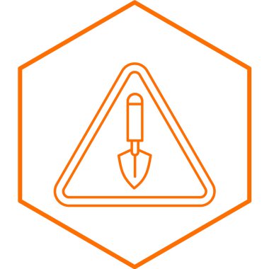 Yol Çalışması simgesinin vektör illüstrasyonu