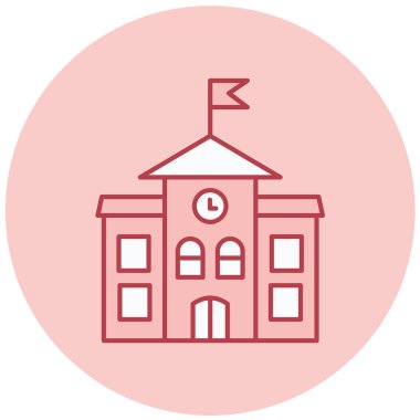 Üniversite binası. Basit resimleme