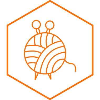 Örgü ipliği simgesi vektör illüstrasyon tasarımı