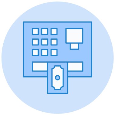 ATM 'de. Web simgesi basit illüstrasyon