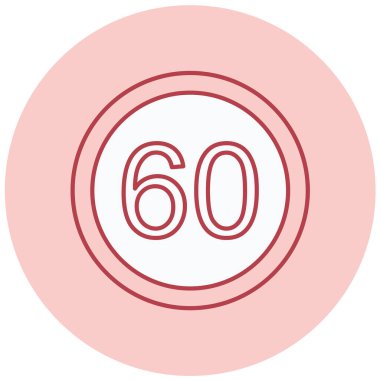 Tek hız sınırı simgesinin vektör illüstrasyonu