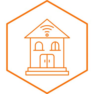 Modern ev simgesi çizgisinin vektör illüstrasyonu.