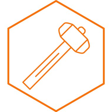 Çekiç simgesi, basit tasarım vektör çizimi