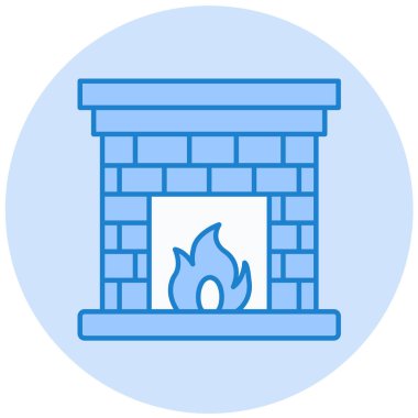 Şömine. Web simgesi basit illüstrasyon