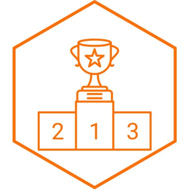 Kazanan podyum ikonu. vektör illüstrasyonu