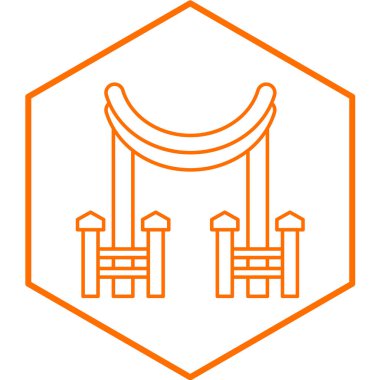 Düğün çadırı simgesi, basit tasarım vektörü çizimi