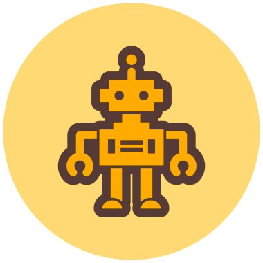robot. Web simgesi basit illüstrasyon