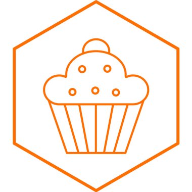 Kek ikonu. Web için basit kek vektör simgeleri çizimi