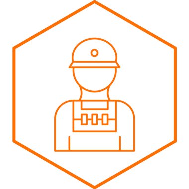 Asker ikonu. vektör illüstrasyonu