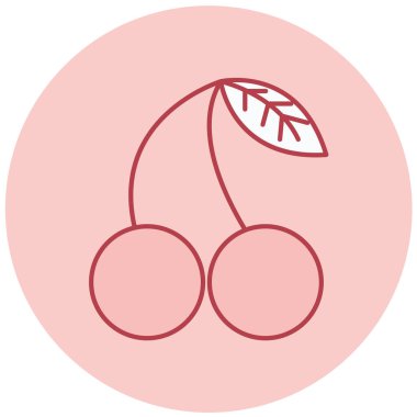 Kiraz. Web simgesi basit illüstrasyon