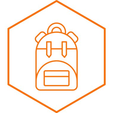 Sırt çantası simgesi. Web için kamp çantası vektör simgelerinin özet çizimi