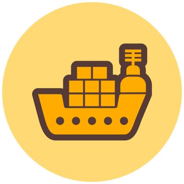 Gemi. Web simgesi basit illüstrasyon