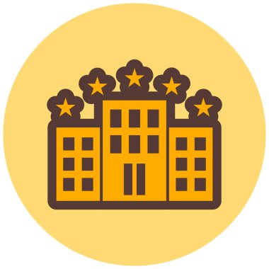 Otelde. Web simgesi basit illüstrasyon