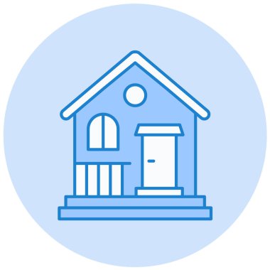 Dairesel izole arkaplanda ev simgesinin gösterimi