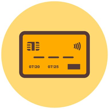 Kredi kartı düz vektör simgesi