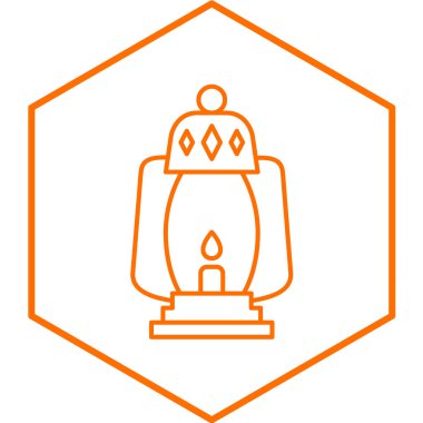 Fener simgesi. Web için mum yakma vektör simgelerinin özet çizimi