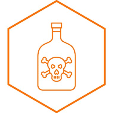 zehirli vektör çizgisi simgesi