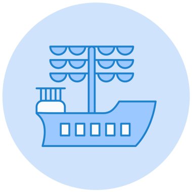 Gemi. Web simgesi basit illüstrasyon