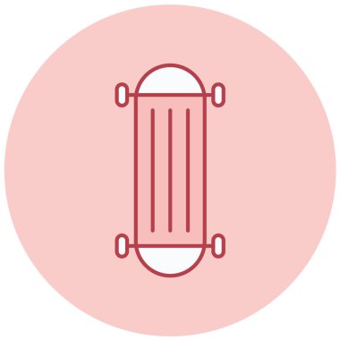 Kaykay simgesi, basit tasarım vektör çizimi