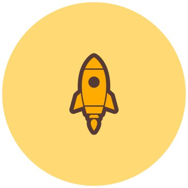Roket. Web simgesi basit illüstrasyon