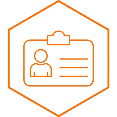 Kimlik kartı simgesi, vektör illüstrasyonu