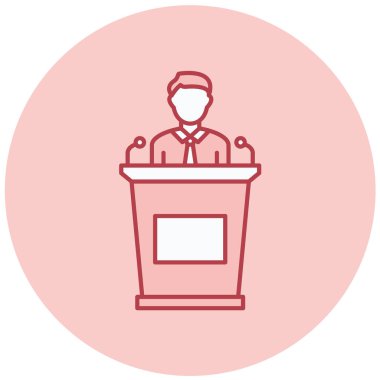 Konferans. Web simgesi basit illüstrasyon