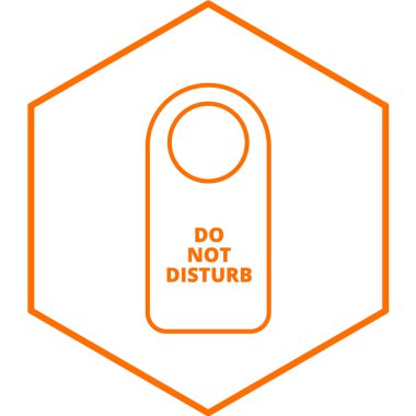 Turuncu çizgili kapı askısı simgesi beyaz arkaplanda izole edildi. vektör illüstrasyonu