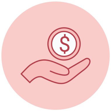 Dolar. Web simgesi basit illüstrasyon