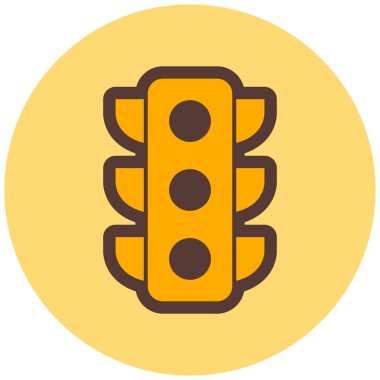 Trafik ışıkları düz vektör simgesi