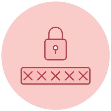 güvenlik ve parola vektör satırı simgesi